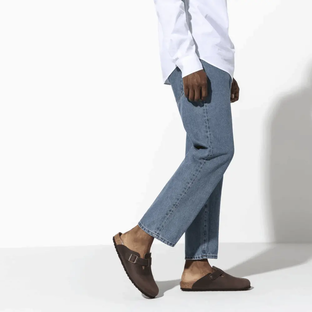 Dép Birkenstock Boston Oiled Leather 'Habana Narrow' 860133 - Ảnh 3