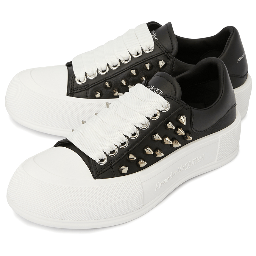 Giày Alexander Mcqueen Deck Plimsol 'Black' 708083-WHT9K-1081 - Ảnh 4