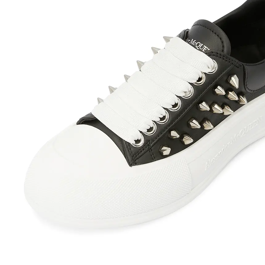 Alternative view of Giày Alexander Mcqueen Deck Plimsol 'Black' 708083-WHT9K-1081
