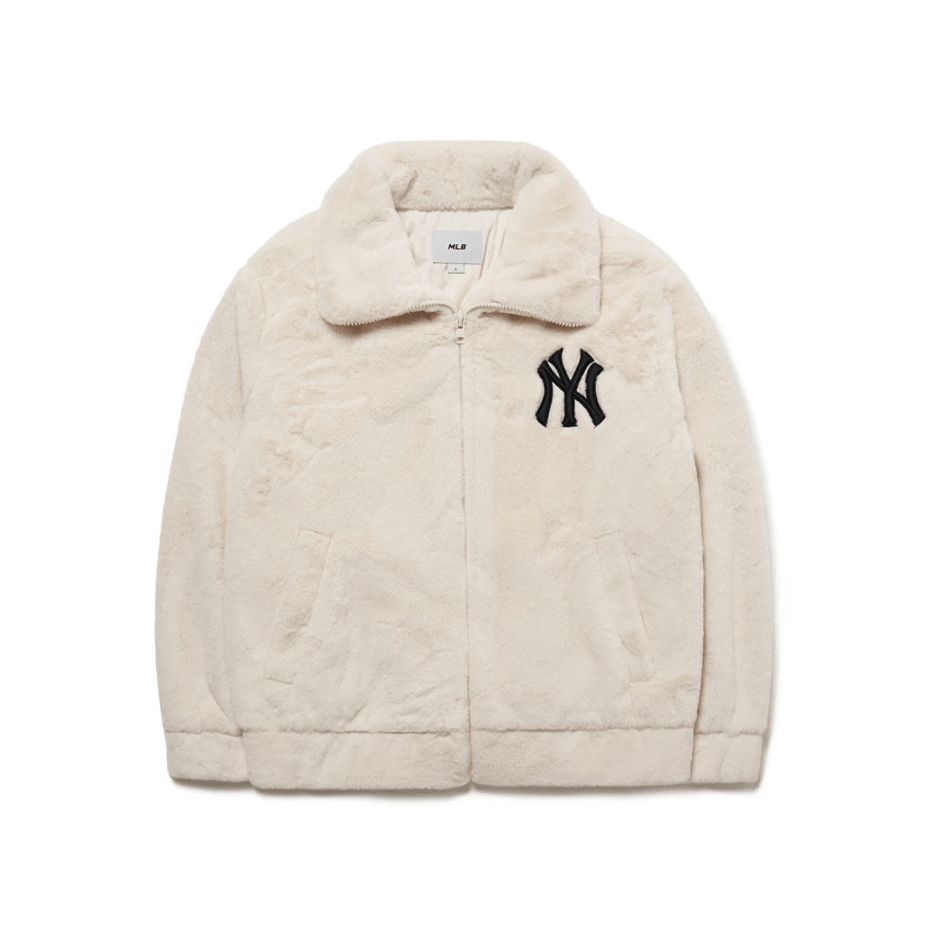 Áo MLB Basic Stand Neck Mega Logo Plush Jumper NY Yankees 3AJPF0416-50CRS