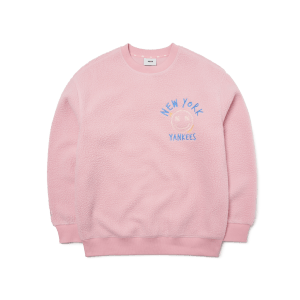 Áo MLB Like Smile Fleece Mega NY Yankees Pink 3AMTF5516-50PKS