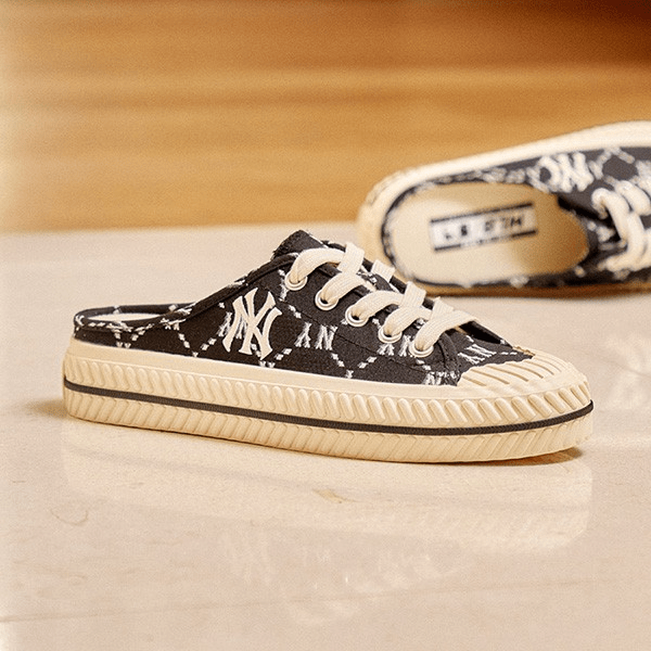 Giày Mlb Mule Dia Monogram Black White 3AMUMDA2N-50BKS - Ảnh 2