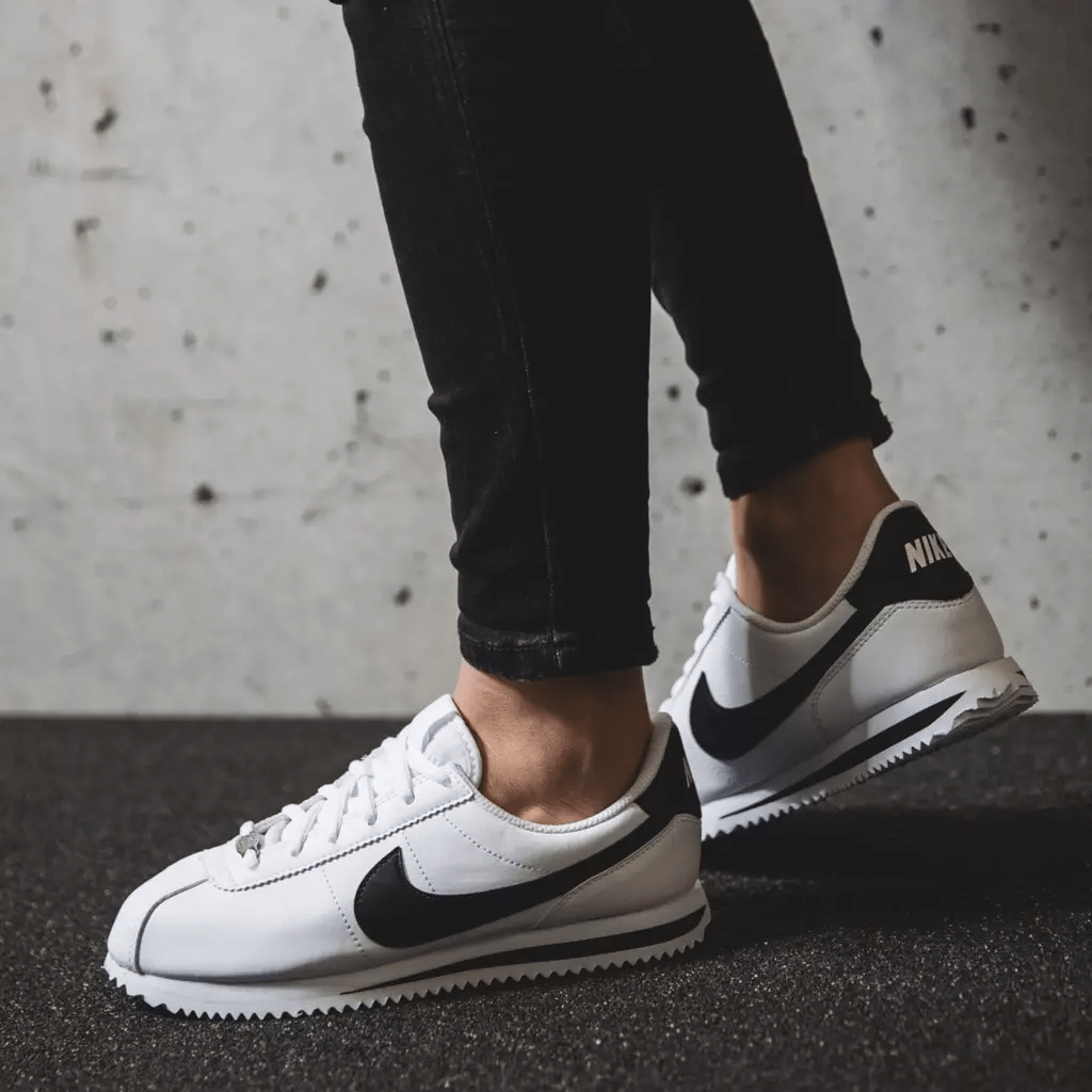 Giày Nike Cortez Basic Leather 'White Black' 819719-100 - Ảnh 4