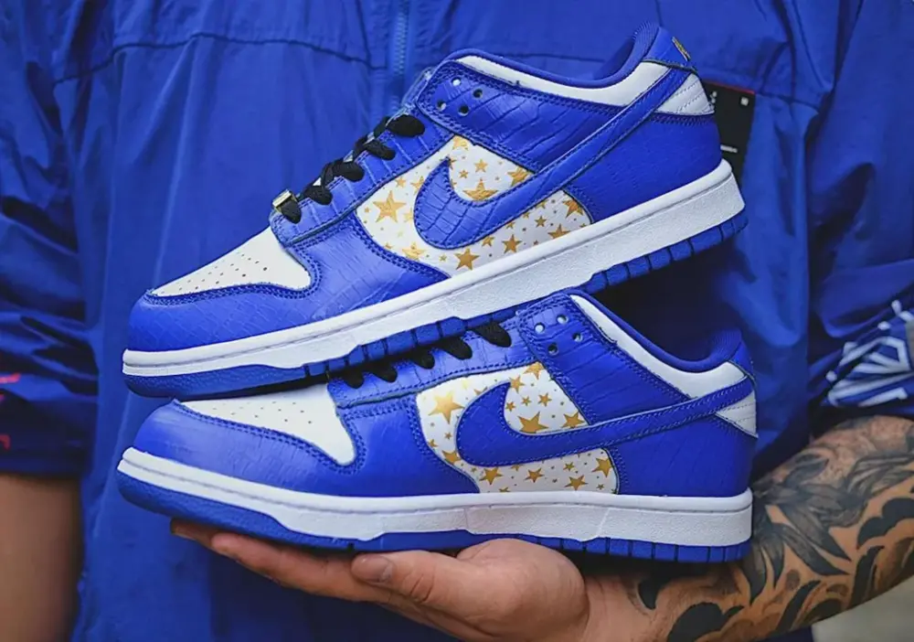 Giày Nike Supreme x Dunk Low OG SB QS 'Hyper Royal' DH3228-100 - Ảnh 3