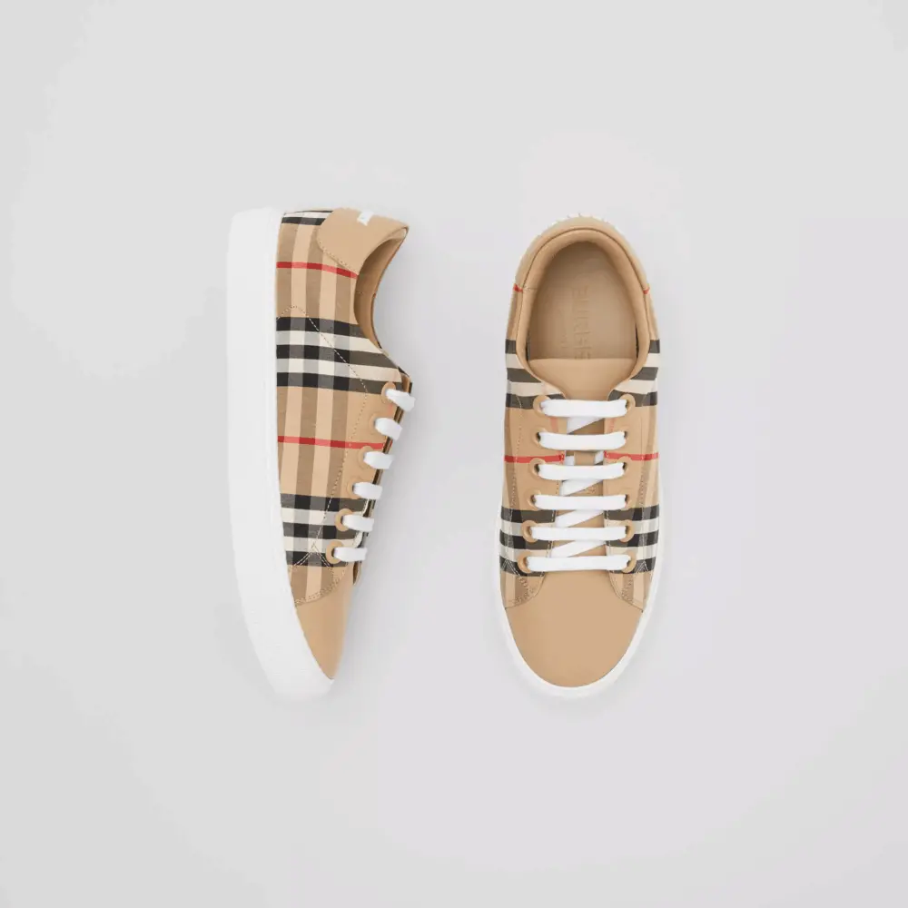 Giày Burberry Vintage Check Leather Beige 80388661 - Ảnh 4