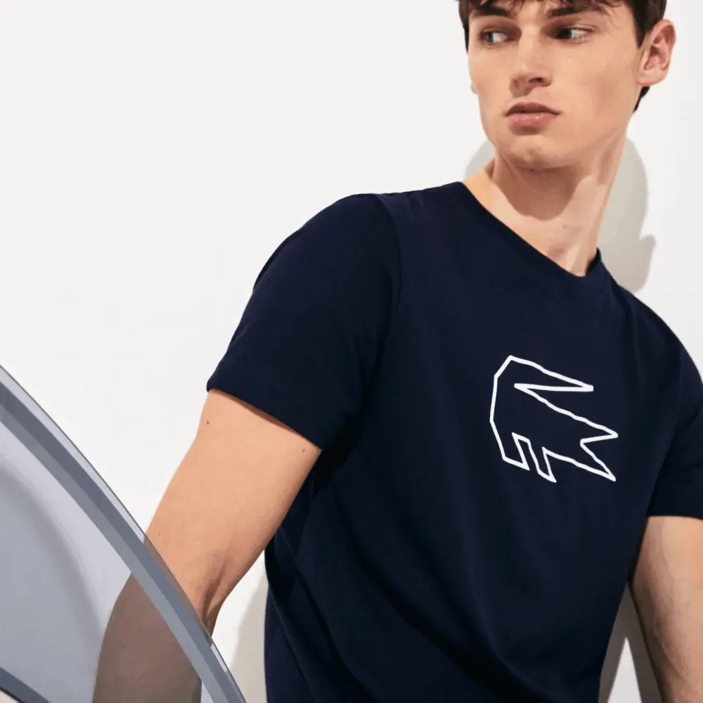 Alternative view of Áo Lacoste Novak Djokovic Croc Print Navy Blue TH4845-525