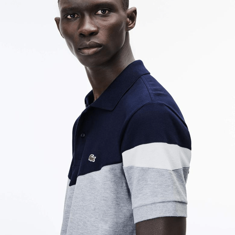 Áo Lacoste Erkek Lacivert Gri Beyaz Renk Bloklu PH9365-BZE - Ảnh 2