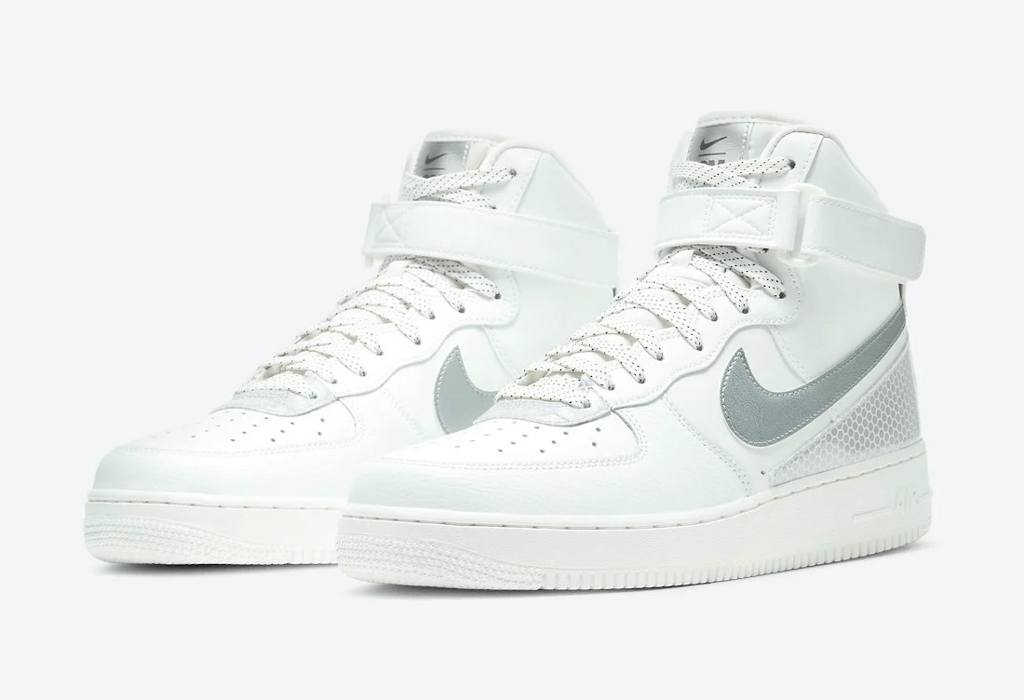 Giày Nike Air Force 1 High 07 LV8 x 3MSummit White Metallic Silver CU4159-100 - Ảnh 3