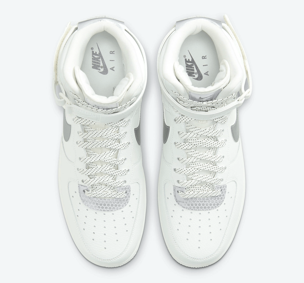 Giày Nike Air Force 1 High 07 LV8 x 3MSummit White Metallic Silver CU4159-100 - Ảnh 4