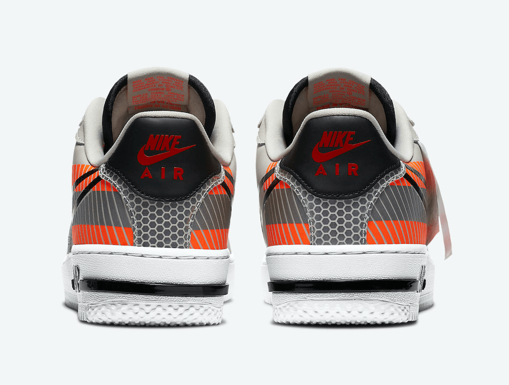 Giày Nike 3M x Air Force 1 Low Grey Vibrant Orange CT3316-002 - Ảnh 4