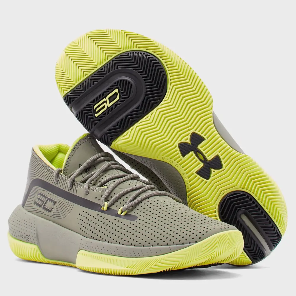 Giày Under Armour Curry 3Zer0 3 'Grey Gravity Green' 3022048-302 - Ảnh 4