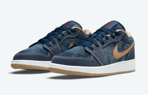 Alternative view of Giày Nike Air Jordan 1 Low SE GS 'Denim' DM4692-400