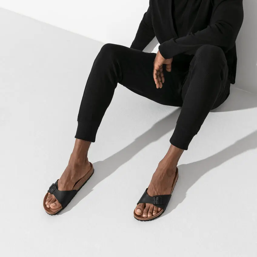 Dép Birkenstock Madrid Birko Flor 'Black' 40793 - Ảnh 4