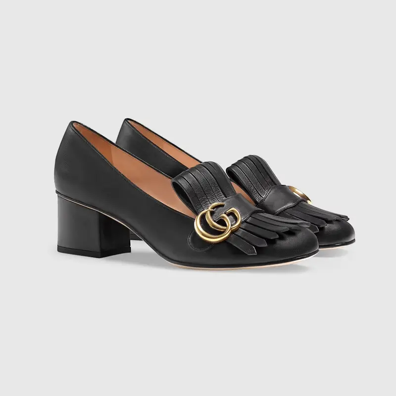 Alternative view of Giày Gucci Leather Mid Heel Pump Black Leather 408208-C9D00-1000