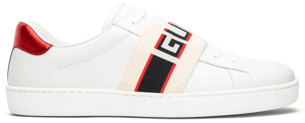 Giày Gucci Stripe Leather Sneaker 'White Red Black' 523469-0FIV0-9091