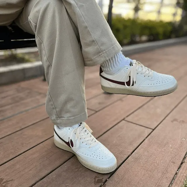 Giày Nike Court Vision Low Next Nature ‘Sail Dark Beetroot’ FB8942-133 - Ảnh 4