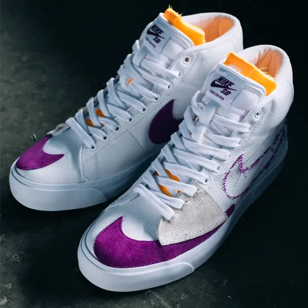 Alternative view of Giày Nike Zoom Blazer Mid Edge SB 'White Viotech' DA2189-100