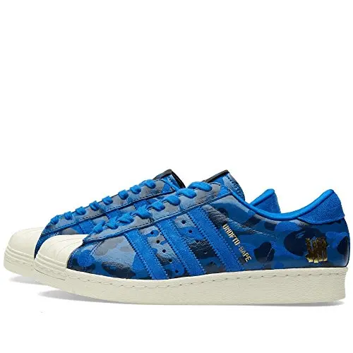 Giày Adidas Superstar 80s 'Undefeated Bape Blue Camo' S74775 - Ảnh 4