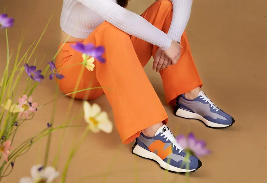 Giày New Balance Wmns 327 'Magnetic Blue Varsity Orange' WS327CB - Ảnh 5