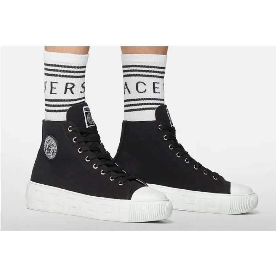 Alternative view of Giày Versace Greca High Top Trainers Black DSU8403-DTE3G-D41P