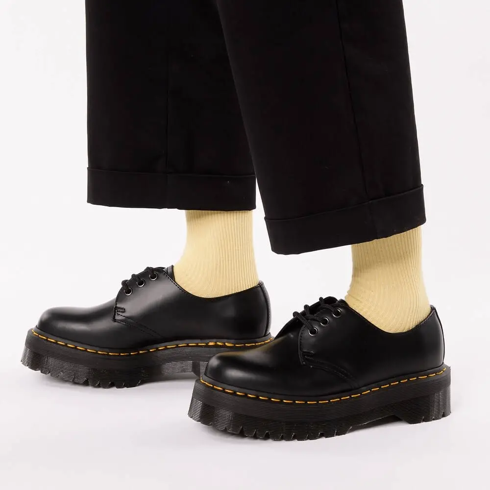 Giày Dr.Martens 1461 Quad Black Polished Smooth 'Black' 25567001 - Ảnh 4