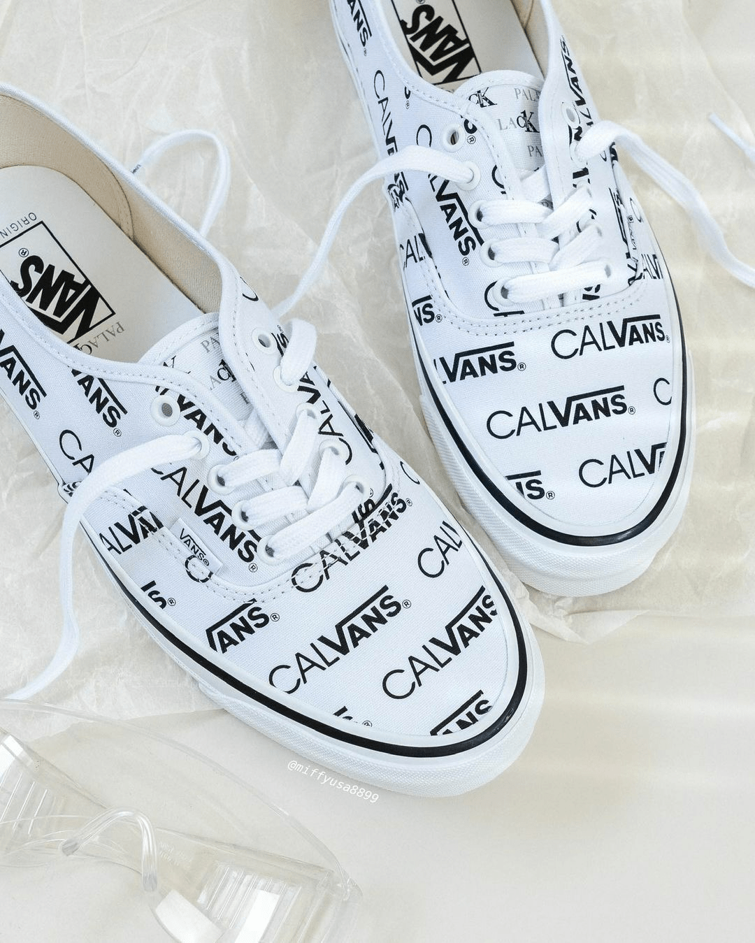 Giày Vans x Palace x CK1 Authentic Calvans 'True White' VN0A5FBDQLZ - Ảnh 4