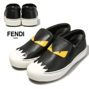 Alternative view of Giày Fendi Women's Black Leather Slip On Sneakers 8E5110-4RU-F0700