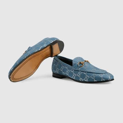 Giày Gucci Mocassini Jordaan GG Blue 431467-2C820-4691 - Ảnh 3