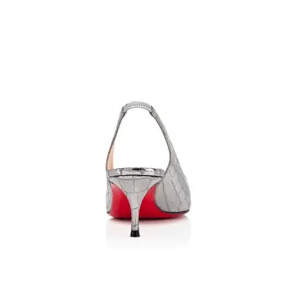 Giày Christian Louboutin With Heel 'Silver' 3210204KATESLINGSV20 - Ảnh 3