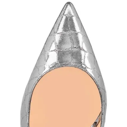 Giày Christian Louboutin With Heel 'Silver' 3210204KATESLINGSV20 - Ảnh 5