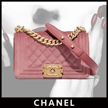 Alternative view of Túi Chanel Small Boy Handbag 'Velvet Gold Metal Pink' A67085-B02302-N5967