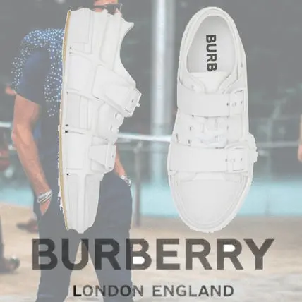 Giày Burberry Cotton and Leather Webb All White 80277871 - Ảnh 4