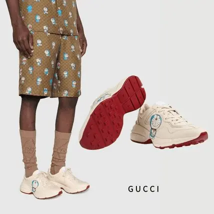 Giày Doraemon x Gucci Rhyton 'Ivory' 655025-DRW00-9522 - Ảnh 4