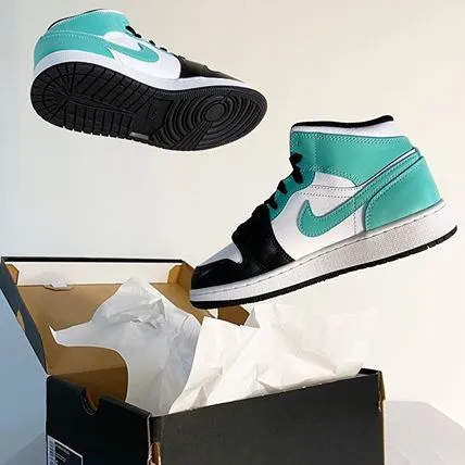 Giày Nike Air Jordan 1 Mid GS 'Tropical Twist' 554725-132 - Ảnh 6