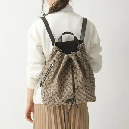 Túi Gucci GG Supreme Drawstring Backpack Brown 449175 KY9MN 9790 - Ảnh 4