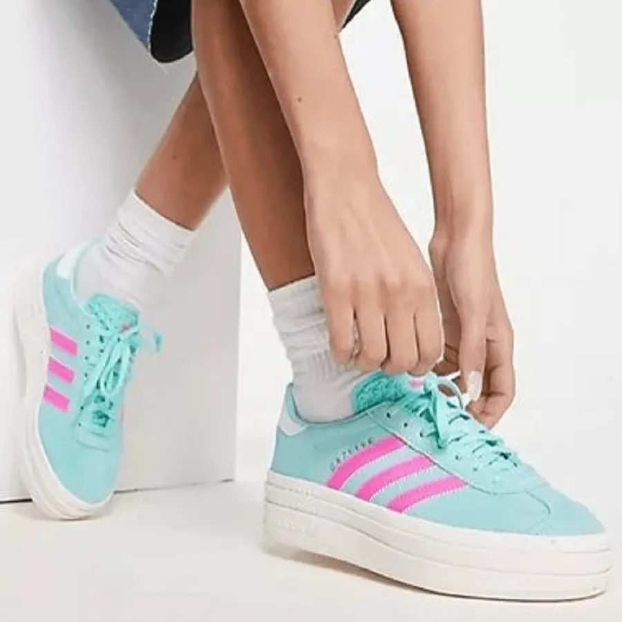 Giày Adidas Gazelle Bold 'Flash Aqua Lucid Pink' ID7026 - Ảnh 5