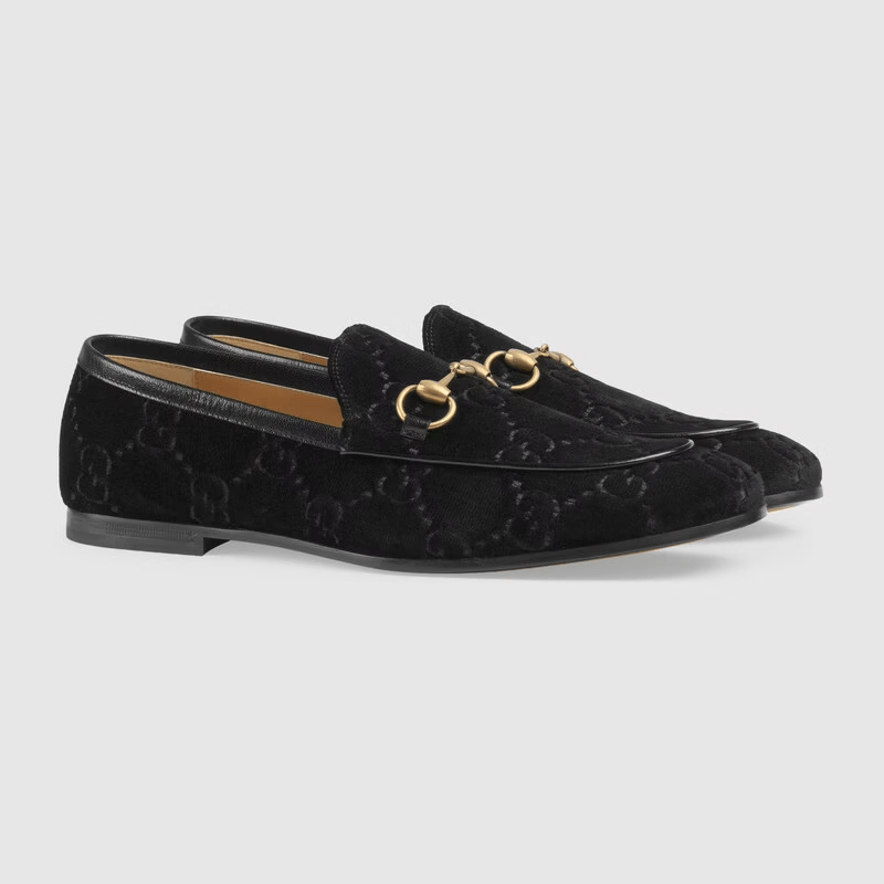 Giày Gucci Jordaan GG Velvet Loafer 430088-9JT80-1000 - Ảnh 2