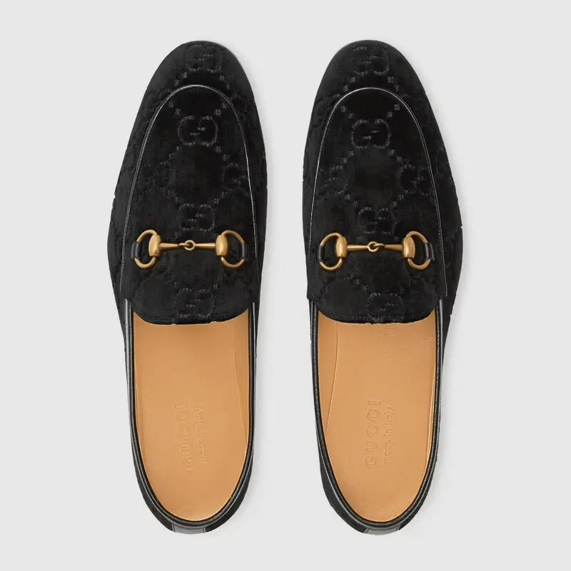 Giày Gucci Jordaan GG Velvet Loafer 430088-9JT80-1000 - Ảnh 4