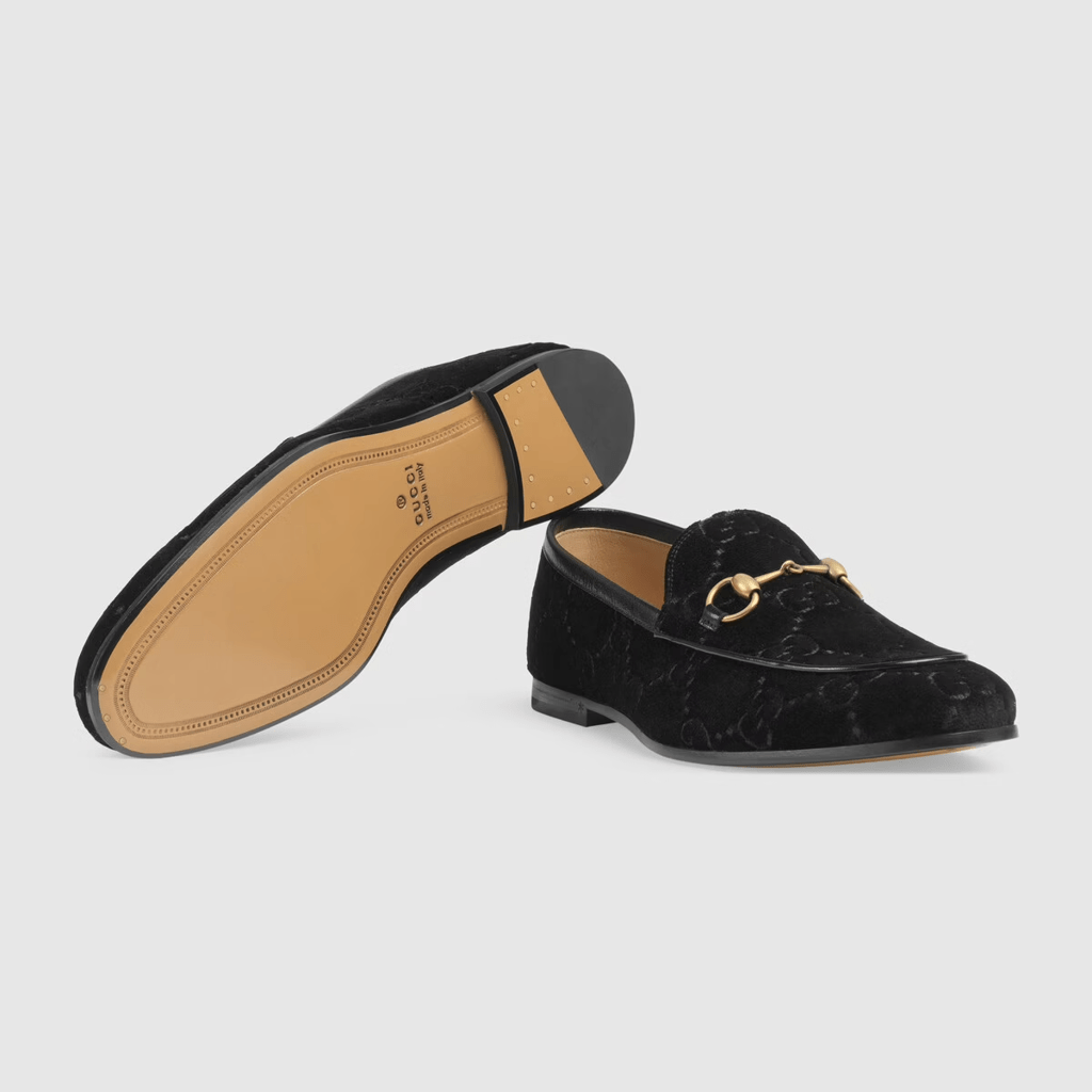 Giày Gucci Jordaan GG Velvet Loafer 430088-9JT80-1000 - Ảnh 3