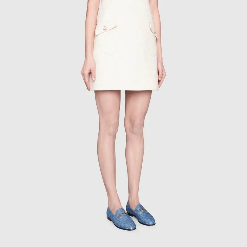 Giày Gucci Mocassini Jordaan GG Blue 431467-2C820-4691 - Ảnh 6