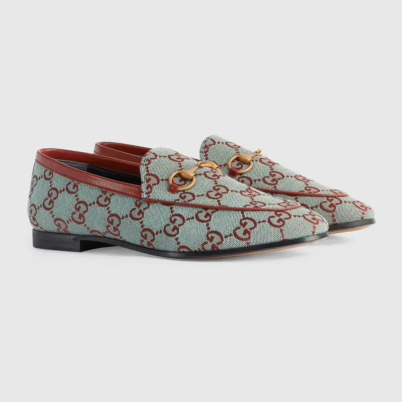Alternative view of Giày Gucci Women's Jordaan GG Loafer Red Leather Trim 431467-9SF10-4985