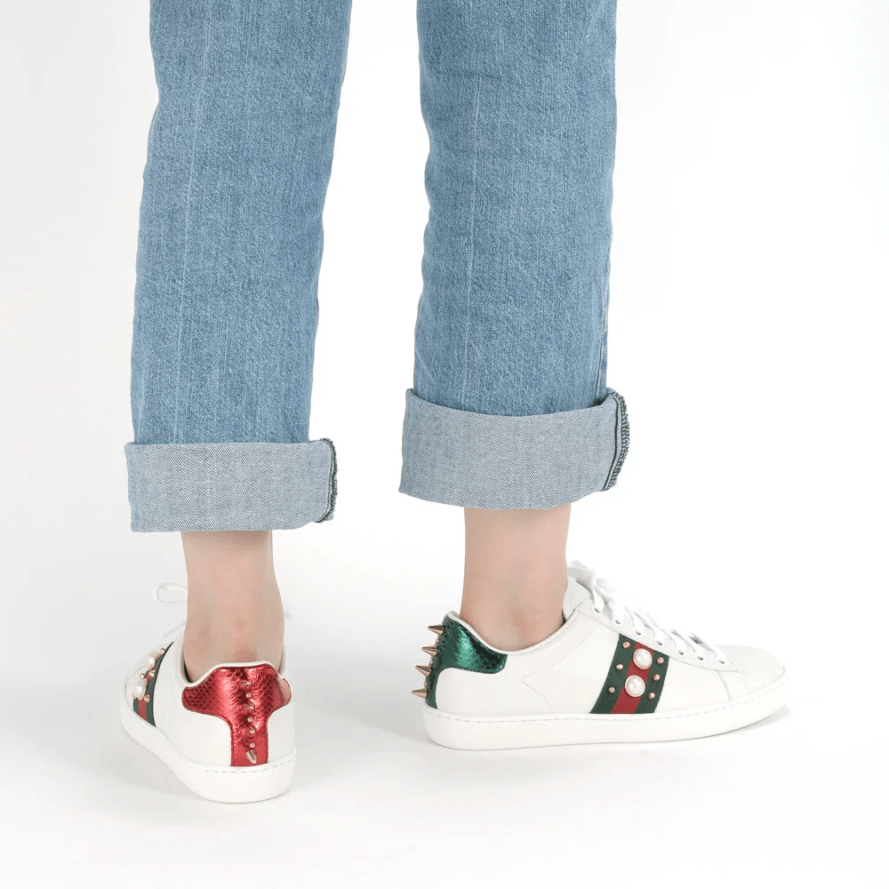 Giày Gucci Wmns Ace Studded 'White' 431887-A38G0-9064 - Ảnh 5