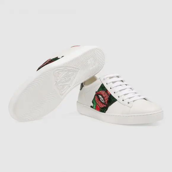 Giày Gucci Wmns Ace Low 'Lips Sequin White' 431919-A38I0-9068 - Ảnh 4