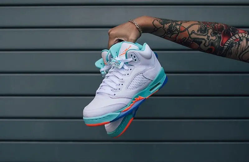 Giày Nike Air Jordan 5 Retro 'Light Aqua' 440892-100 - Ảnh 4
