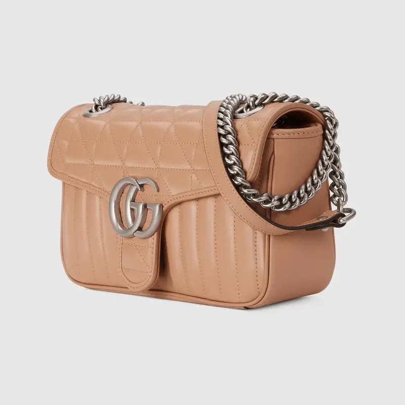 Túi Gucci GG Marmont Small Shoulder Rose Beige Leather 443497-UM8AN-2754 - Ảnh 4