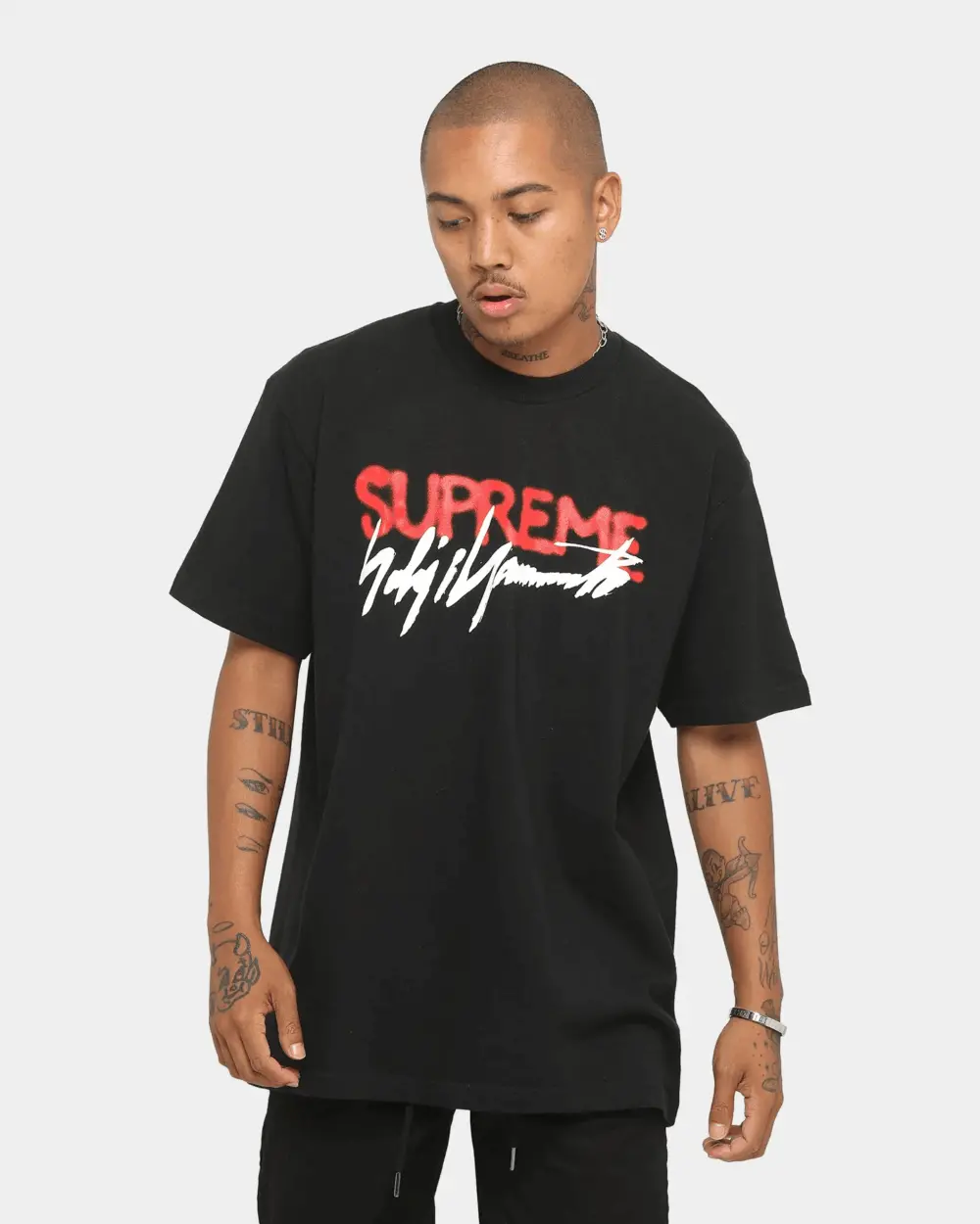 Áo Supreme Yohji Yamamoto Logo Tee 'Black' SUP-YOYLTBK - Ảnh 4