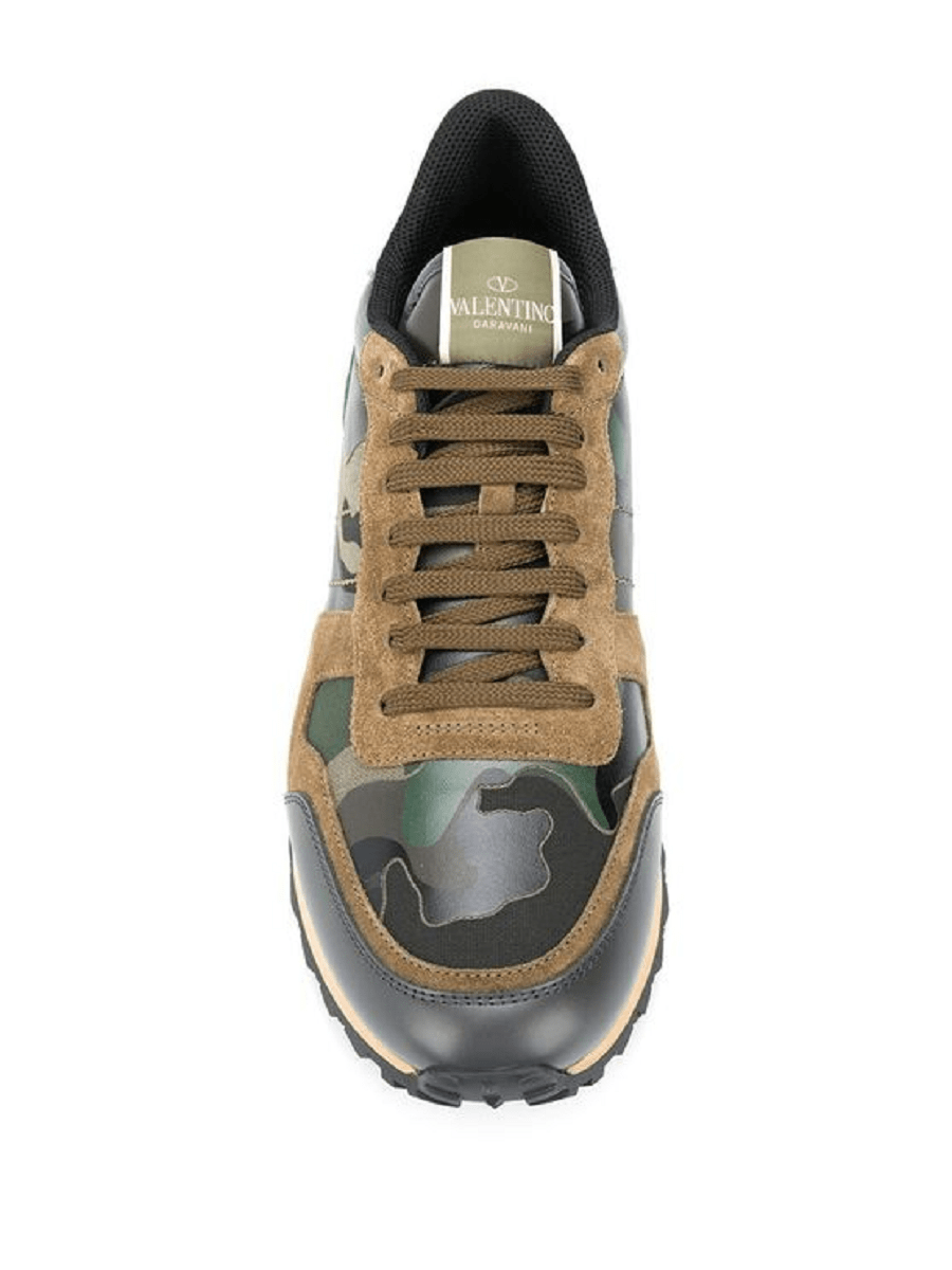 Giày Valentino Camouflage Rockrunner Sneakers in Green VY2S0723TCCK22 - Ảnh 5