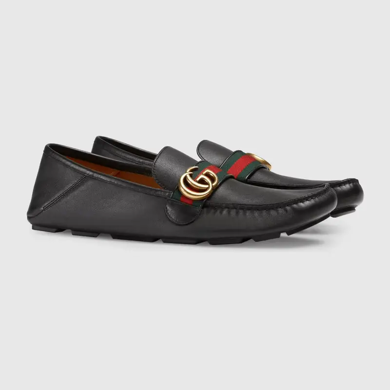 Alternative view of Giày Gucci Leather Driver With Web ‘Black’ 450891-DTM10-1060