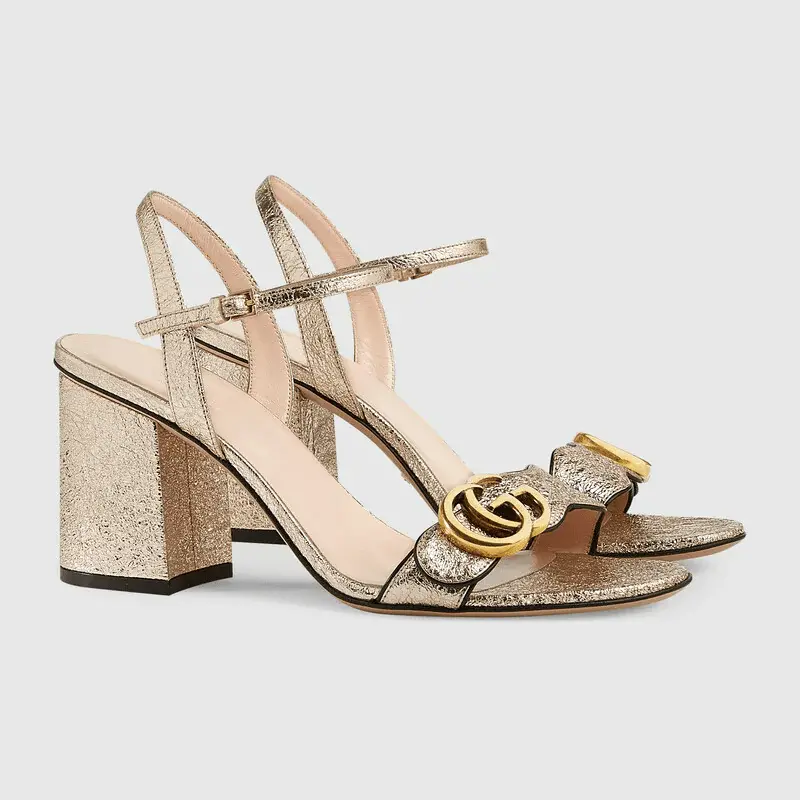 Alternative view of Giày Gucci Metallic Laminate Leather Mid-heel Sandal 453379-DKT00-7100