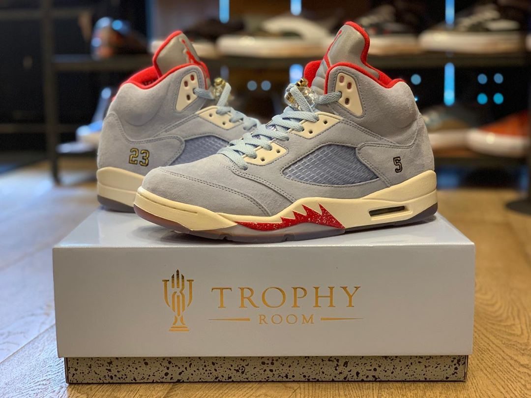 Giày Trophy Room x Air Jordan 5 Retro 'Ice Blue' CI1899-400 - Ảnh 3